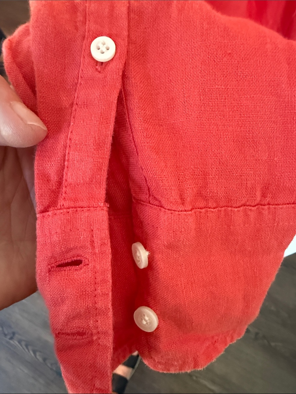 J. Crew Baird McNutt Orange Irish Linen Button Down 12 - Picture 6 of 8